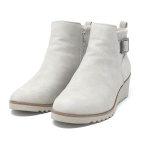 LifeStride Zayne Chelsea Wedge Ankle Booties Light Grey 8 M